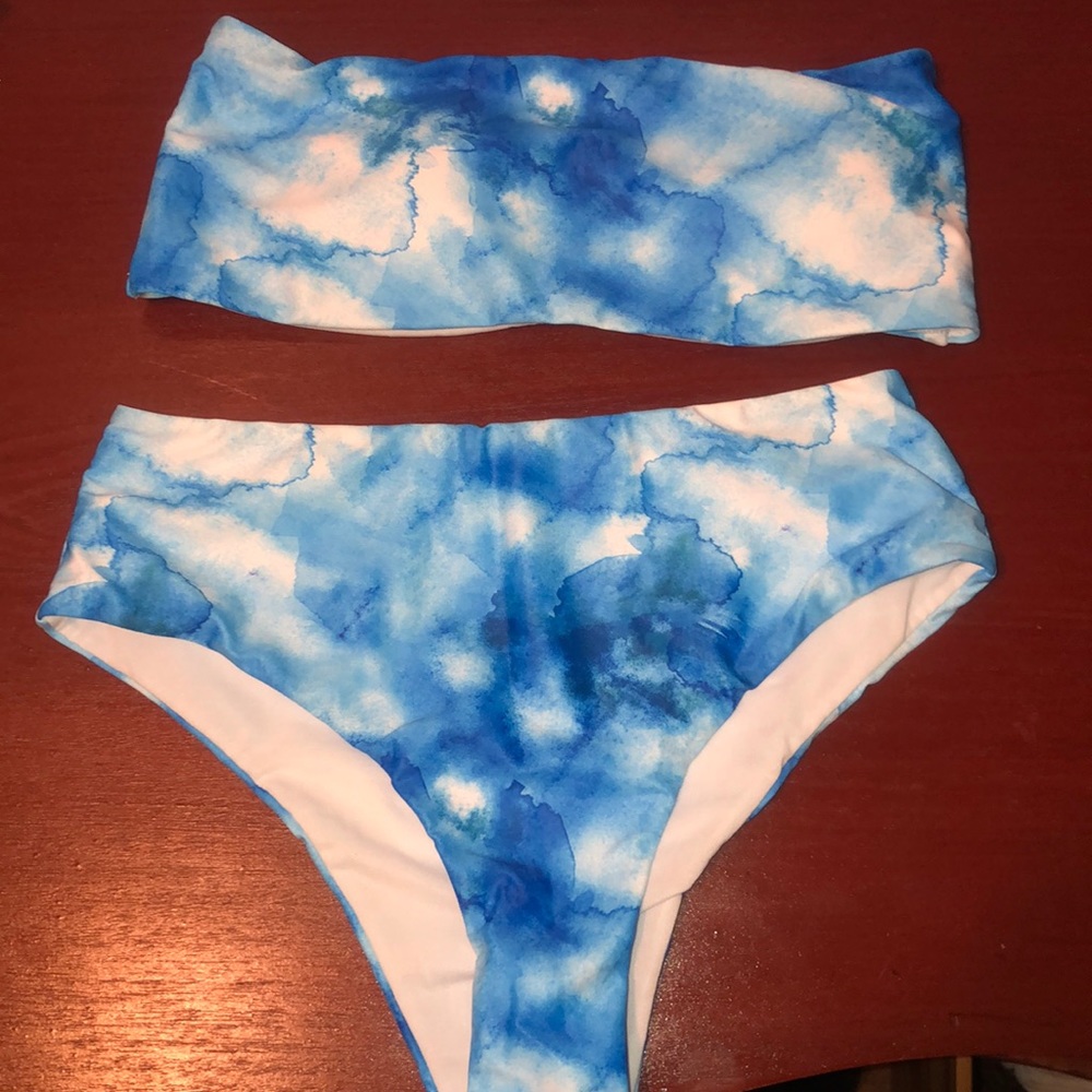 Tie die bikini high wasted swimsuit
